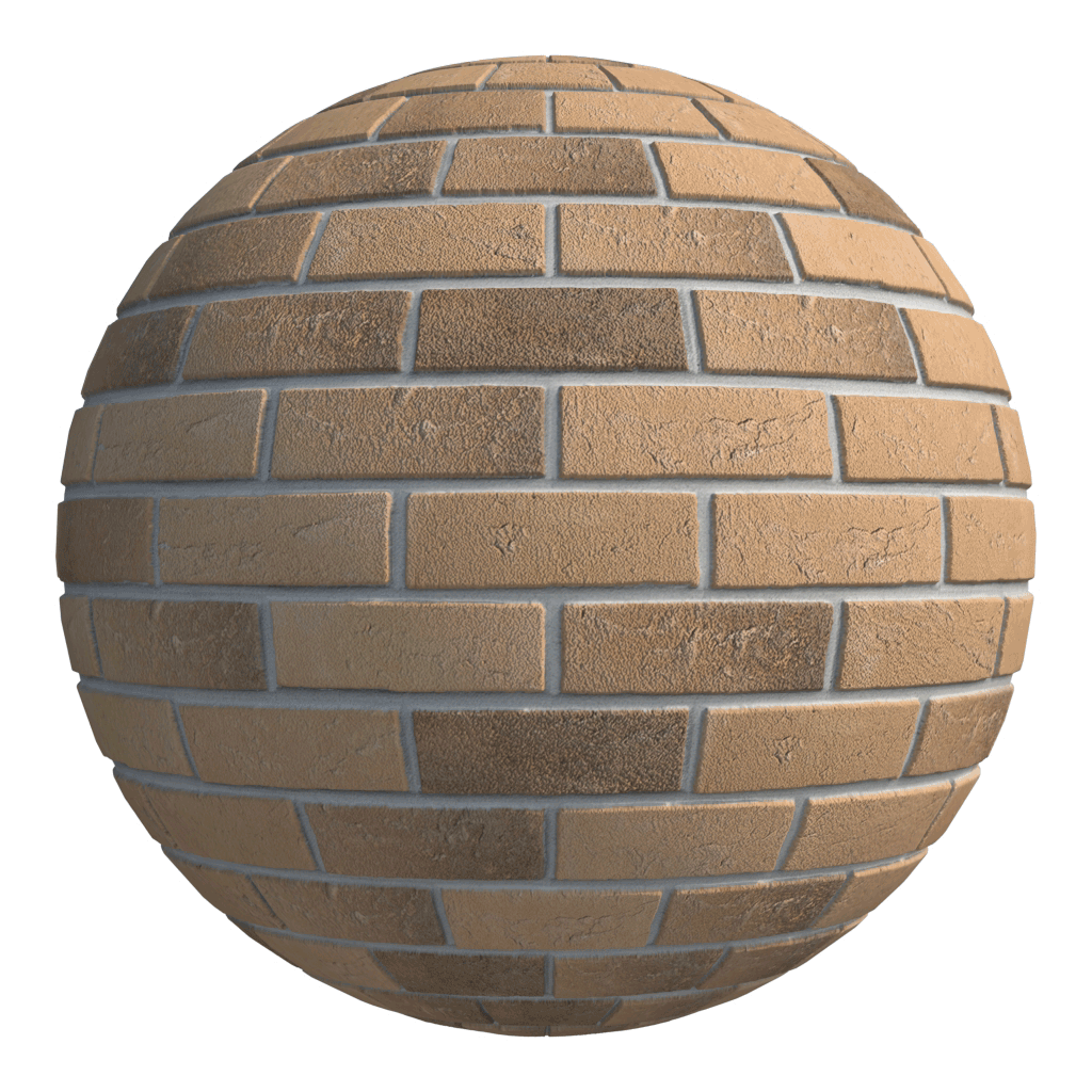 Weathered Cream Handmade Brick Texture Maps - CG Bricks